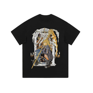 เสื้อยืดลายการ์ตูนอนิเมะและการ์ตูนญี่ปุ่นสำหรับชายหญิงเสื้อยืดฮิปฮอปเทรนด์จีนทรงหลวม - Product Image 1