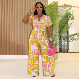 Combinaison <span class=keywords><strong>de</strong></span> fitness d'été pour femmes imprimé fleuri coloré licou cravate dos nu fête Club combishorts femmes - Product Image 2