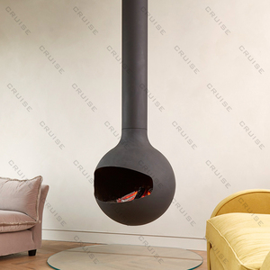 CRUISE Colgante suspendido Esfera de acero Espejo de pared único Sala de estar Chimenea Bola Decoración Redonda Lujo 360 Giratorio - Product Image 5