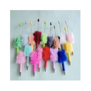 Penne a sfera con perline di peluche Creative fai da te penne a sfera in rilievo in stile carino accessori da ufficio in peluche - Product Image 2