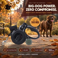Laisse réfléchissante pour chien avec lampe torche LED SOS 16 pieds pour chiens de grande race, promenade en jardin