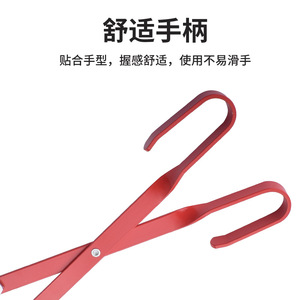 Red Aluminum Charcoal Tongs With Hook For Grilling Barbecue Cooking Baking Heat Resistant Extended Length Kitchen Use - Product Image 5