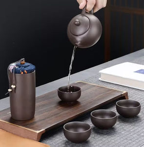 Luxury <strong>Vintage</strong> Gift Box Porcelain Ceramic Heat Resistant Eco-Friendly Stocked Travel <strong>Tea</strong> <strong>Set</strong> 4 Cups Saucer Portable Party China - Product Image 3