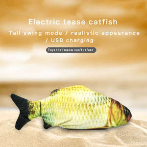 2020 new design Amazon hot selling Funny USB Charging Interactive Stuffed Plush Fish <span class=keywords><strong>Cat</strong></span> Toy Electric Moving Floppy Fish <span class=keywords><strong>Cat</strong></span> Toy - Product Image 5