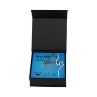 Boîte cadeau noire pure imperméable avec estampage doré, papier UV, couverture rigide, boîte à cartes, boîtes en papier de qualité supérieure