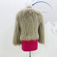 Veste en fourrure de raton laveur véritable de qualité supérieure, manteau court élégant pour femmes