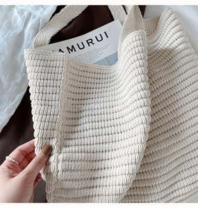 Knitting <strong>Bag</strong> Handbags Large Crochet Tote Retro Cotton Recycled Vestshape Women Organizer Craft <strong>Crotchet</strong> Knit <strong>Bag</strong> - Product Image 5