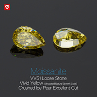 GIGAJEWE Moissanite jaune vif, taille poire, diamant pierre précieuse en vrac pour la fabrication de bijoux