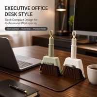 Brosse de nettoyage de bureau anti-poussière fine avec pelle et peigne à dents pour clavier, ordinateur portable, bureau, table et nettoyage des petits coins