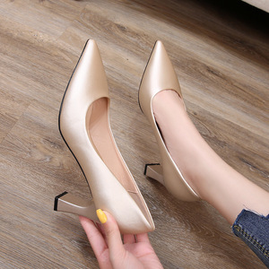 Zapatos <span class=keywords><strong>de</strong></span> Tacón Grueso con Punta en Pico para Mujer, Resistentes al Desgaste, para Azafatas, Multicolores, para Oficina, Bodas y Uso Diario - Product Image 4