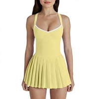 Robe de tennis unie respirante pour femme OEM, séchage rapide, sans manches, idéale pour le yoga, le golf et les loisirs sportifs – Collection 1 pièce