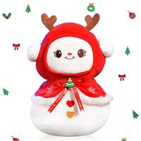 Jouet en peluche de Noël pour animaux de compagnie, adorable bonhomme de neige avec bois de renne, jouet interactif pour chiens et chats