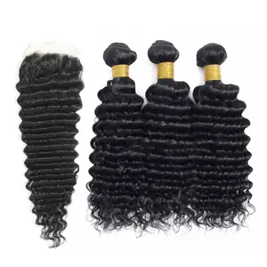 wholesale kinky curl with closure weave peruvian hair three bundles and closure brazilian hair bundles with closure grade 10a