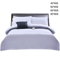 Drap de lit en coton taille King Queen, drap de lit, taie d'oreiller, housse de couette, lot de literie, draps blancs d'hôtel, bon marché