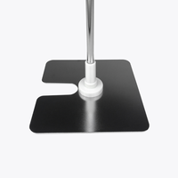 Présentoir de table en acier inoxydable à petite base en T pour la promotion d'affiches