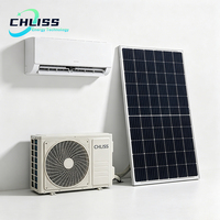 Climatiseur solaire hybride R32 certifié CE CB, SEER 20+, système de climatisation solaire split AC/DC double alimentation pour hôtel, économie d'énergie