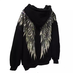 Felpa da <span class=keywords><strong>Donna</strong></span> con Applicazioni in Strass, Manica Lunga, Stile Lussuoso con Ali Anteriori e Posteriori - Product Image 5
