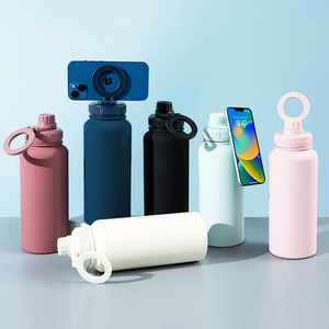 Custom logo 25oz 32oz Sport Portable Double Wall 1L <b>Flasks</b> magsafe Water <b>Bottle</b> Thermos Magnetic Phone Holder Lids Wholesale - Product Image 4