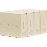 Lot de 4 boîtes de rangement pliables modernes en tissu non tissé écologique pour draps de lit, format rectangulaire, pour literie (OEM)