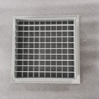 Grille d'aération carrée en aluminium extrudé double couche personnalisable, revêtement poudré blanc, persiennes réglables, système de ventilation CVC