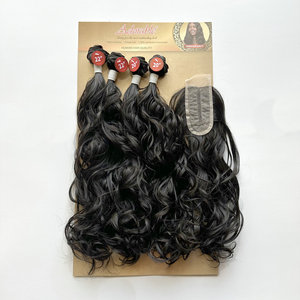 Adorabile Pacchetto Soluzione Capelli Ricci Francesi, Extension Sintetiche con Chiusura in Pizzo Ricci Artigianale 2*4 T Part SPLENDOUR 4 Pezzi - Product Image 1