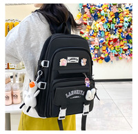 Sac à dos en nylon tendance et mignon, ensemble de 5 pièces, 14 pouces, sac d'école imperméable avec doublure en polyester, sac à bandoulière, trousse à crayons, sac fourre-tout
