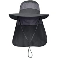 Chapeau de soleil en nylon à large bord avec logo personnalisé, protection du cou, UPF 50+, imperméable, respirant, pour la pêche, la randonnée, pour hommes et femmes