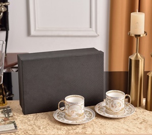 Luxury 58 Pcs Dining Room <b>Set</b> <b>Black</b> Box Europe Bone China Porcelain Dinnerware Nordic Dishes Plates Home Coffee Use Wholesale - Product Image 3