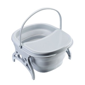 Bassin pliable multifonctionnel portable pour bain de pieds domestique avec couvercle isolant épaissi – Seau de lavage des pieds en plastique - Product Image 6