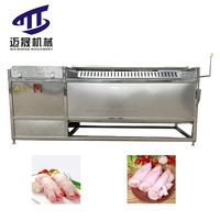 Têtes de porc trotteur Machine de nettoyage Équipement d'abattoir Machine de nettoyage à rouleaux