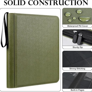 New Arrival Premium PU Leather Zipper Closure 9-Pocket Customized <b>Card</b> <b>Binder</b> PP Inner Pages Large Capacity for <b>Card</b> Collectors - Product Image 1
