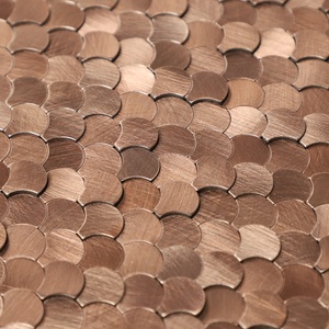 Carreaux de mosaïque 3D autocollants dorés en forme de coquille Saint-Jacques pour crédence de cuisine, hauteur variable - Product Image 3