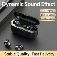 Mini F9 TWS BT 5.3 Headphone Nirkabel dengan Layar LED dan Power Bank 500mAh untuk Pengisian Daya, Headset Gaming Olahraga, Earbuds, Earphone