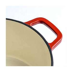 Cazuela antiadherente roja oblata de hierro fundido esmaltado cazuela de fuego para <span class=keywords><strong>Horno</strong></span> Holandés - Product Image 5