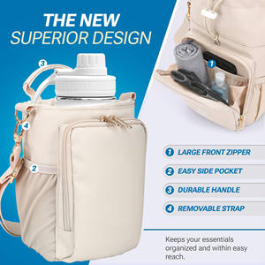 Lot de 6 supports magnétiques pour bouteilles d'eau, sac isotherme de sport, sac de transport pour bouteilles d'eau de gym avec poche pour téléphone – Confortable - Product Image 5