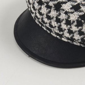 Autumn Winter New Arrival British French Beret Trendy Fashion Women Houndstooth Checkered Beret <b>Hat</b> - Product Image 4
