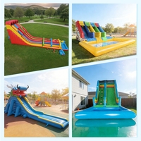 Grandes toboggans aquatiques gonflables, prix d'usine, toboggans aquatiques gonflables personnalisés, longs toboggans gonflables pour adultes