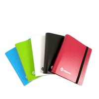 Carpeta de tarjetas coleccionables de plástico PP multicolor de 9 bolsillos, tira elástica, cargador superior de cuero, álbum de fotos