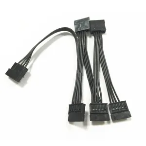 60CM HDD SSD Power Supply Splitter Cable Molex 4pin IDE 1 to 5 SATA 15Pin Cord for DIY PC Sever 18AWG 4-pin to 15-pin