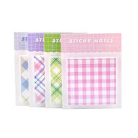 Bloc-notes adhésif transparent au design minimaliste à carreaux, portable, pour l'école et le bureau, logo personnalisé acceptable