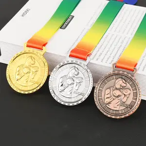 कस्टम शिल्प पुरस्कार मैराथन, खाली रिबन पदक बास्केटबॉल ताईक्वांडो मुक्केबाजी ट्रॉफी और पदक