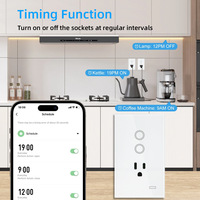 Prise murale intelligente Tuya Wifi en verre trempé, interrupteur d'éclairage 1 voie, contrôle à distance par application, prises intelligentes pour la maison connectée