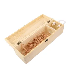 Hot Sale Cheap Carbonizing Paulownia Wood Wooden Wine Custom Gift Box Stock High-grade Red Wine Box Wooden Packaging