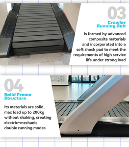 Tapis roulant 2 en 1 avec écran LCD, entraînement mécanique, fréquence cardiaque sans fil, cadre en plastique, capacité de 120 kg - Product Image 3