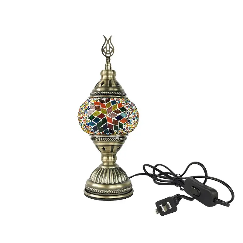 Lampu Meja Mosaik Turki Lampu Meja Antik Dekorasi Seni Kerajinan Tangan Mosaik Kaca Romantis Lampu Tempat Tidur Lampu Meja