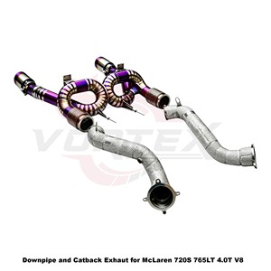 ท่อไอเสียแบบตรง Vortex Purple Titanium พร้อมแผ่นกันความร้อนสำหรับ McLaren 720S 765LT 4.0T V8 แบบติดตั้งได้โดยตรง - Product Image 2