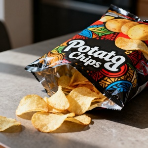 Sacs d'emballage alimentaire en PE personnalisés en gros, à scellage arrière, résistants à l'humidité, pour chips et snacks - Product Image 1