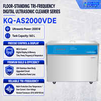 Nettoyeur à ultrasons industriel 160L Triple Fréquence 45 80 100kHz KQ-AS2000VDE 2000W avec récupération de solution pour outils et quincaillerie métalliques