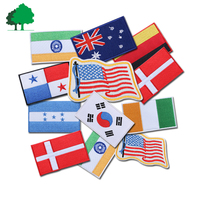 Vente directe usine – Patch brodé personnalisé OEM avec logo, en sergé, thermocollant ou à coudre, écologique, motif drapeau national, pour chapeaux