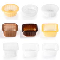 Barquettes carrées personnalisées en plastique PP de qualité alimentaire, écologiques, jetables, recyclables, estampées or, pour emballage alimentaire et gâteaux